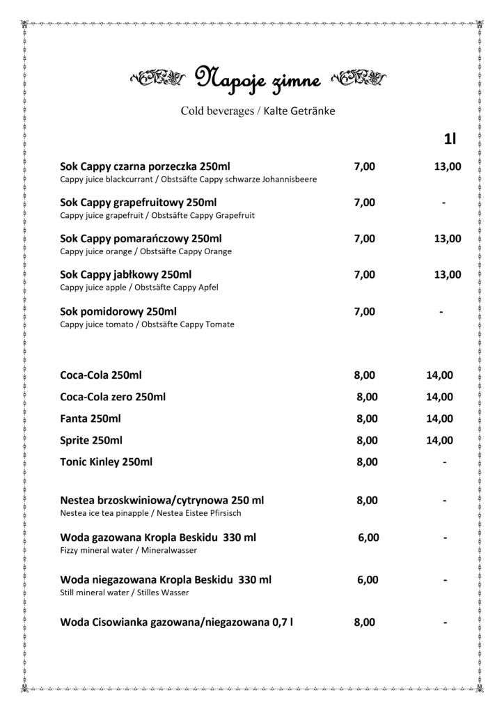 Menu14-Napoje zimne