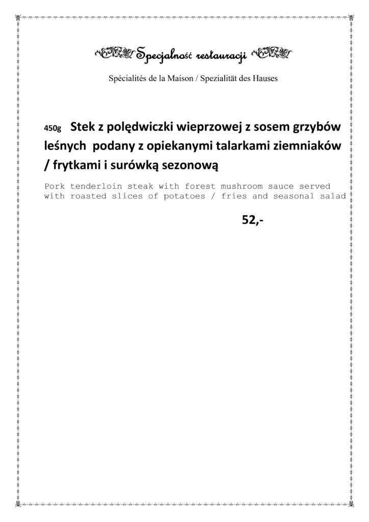 Menu5-Specjalność restauracji