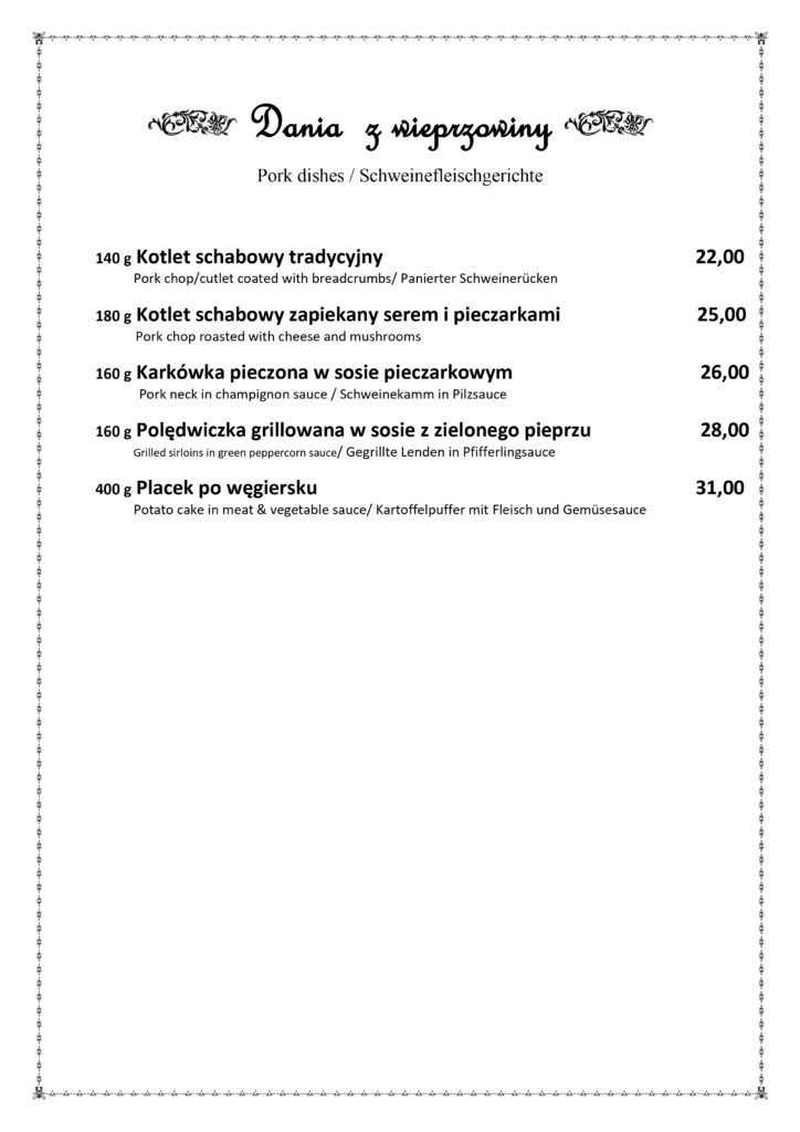 Menu6-Dania z wieprzowiny